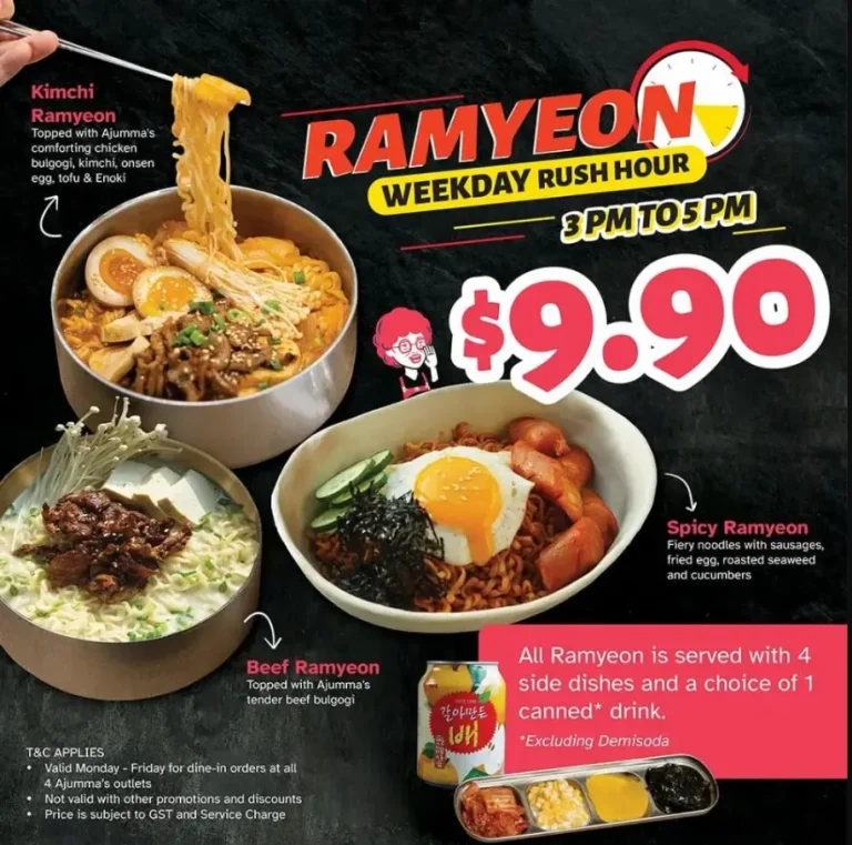 AJUMMA’S SINGAPORE MENU PRICES