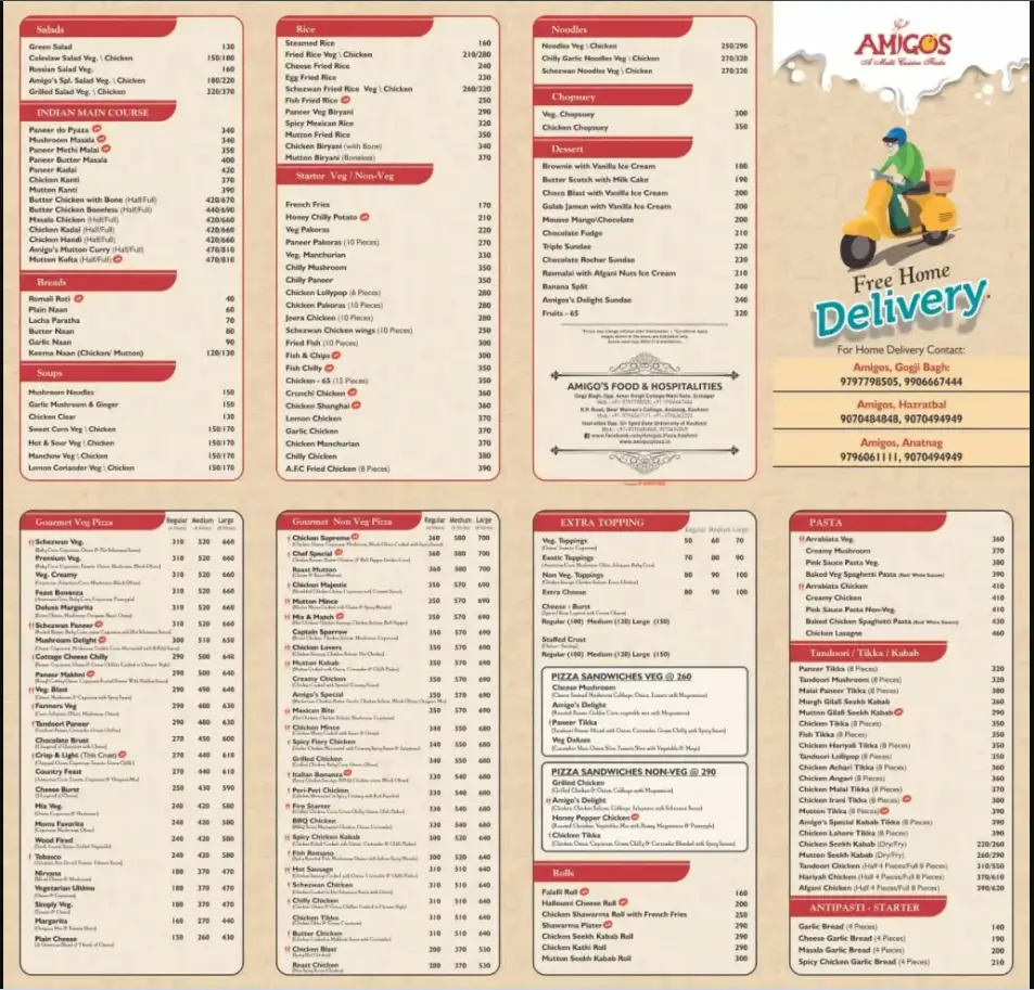 AMIGOS SINGAPORE MENU