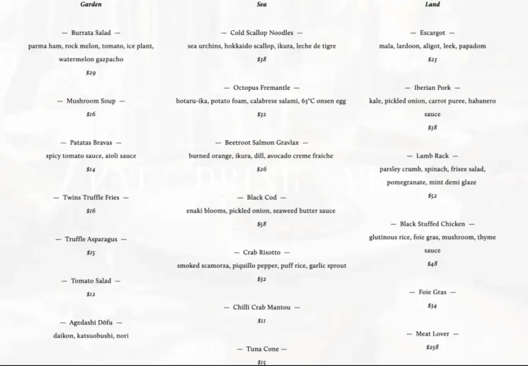 BEURRE SINGAPORE MENU PRICES