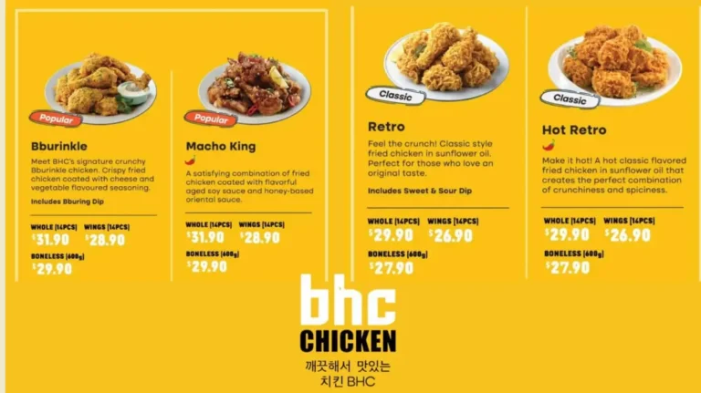 BHC CHICKEN SINGAPORE MENU PRICES