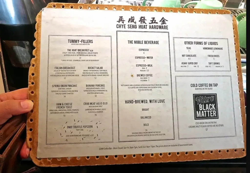 CHYE SENG HUAT SINGAPORE MENU