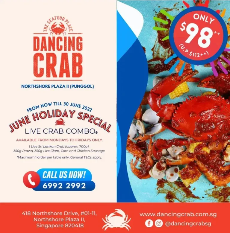 DANCING CRAB SINGAPORE MENU PRICES