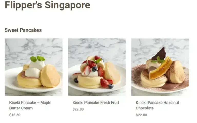 FLIPPER’S SINGAPORE MENU PRICES