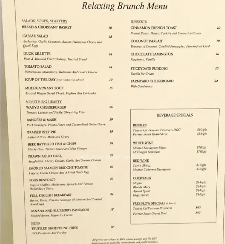 FLUTES SINGAPORE MENU PRICES