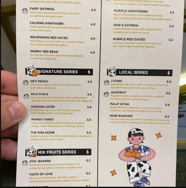 HEY YOGURT SINGAPORE MENU PRICES