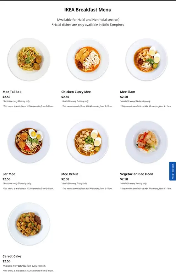 IKEA SINGAPORE MENU