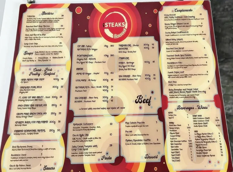 ISTEAKS SINGAPORE MENU PRICES