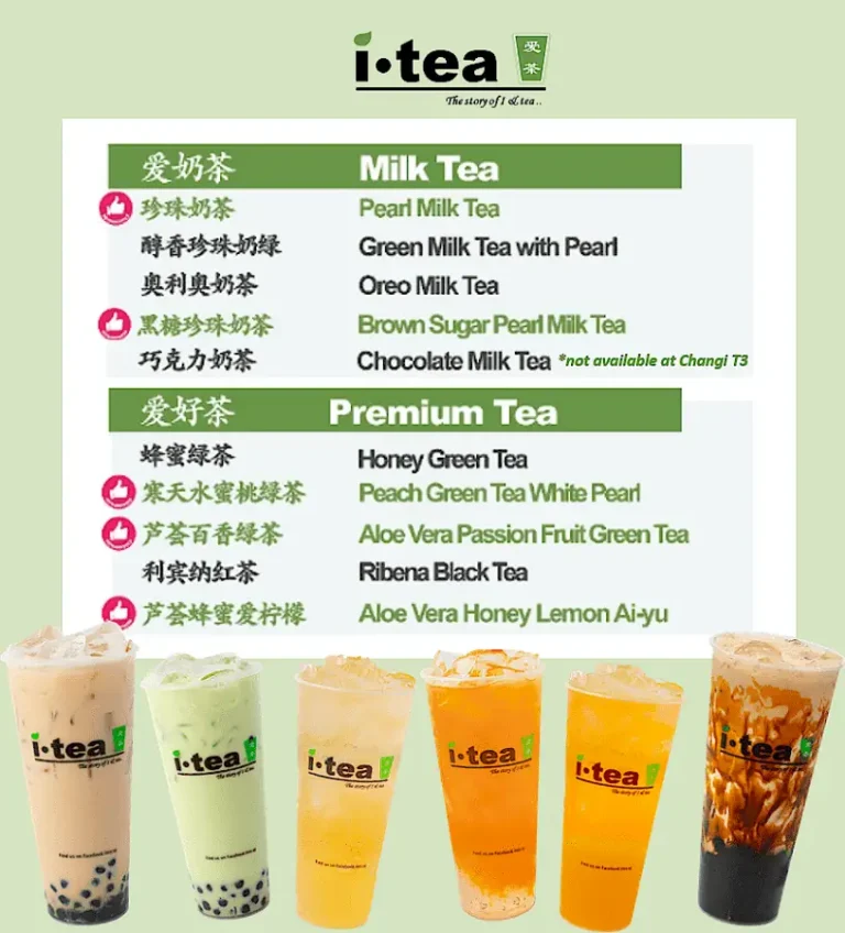 ITEA SINGAPORE MENU PRICES