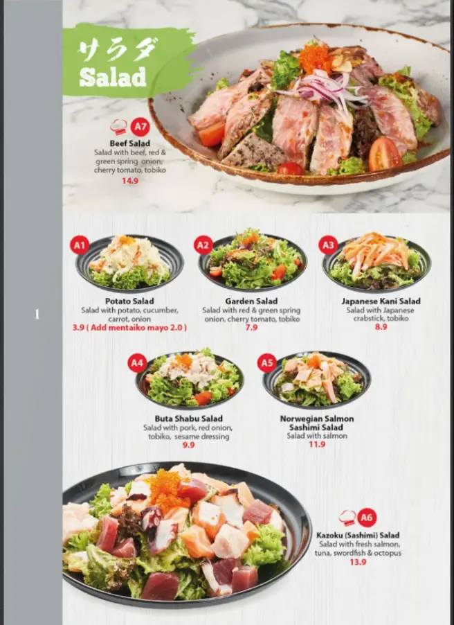 KAZOKU JAPANESE CUISINE SINGAPORE MENU PRICES