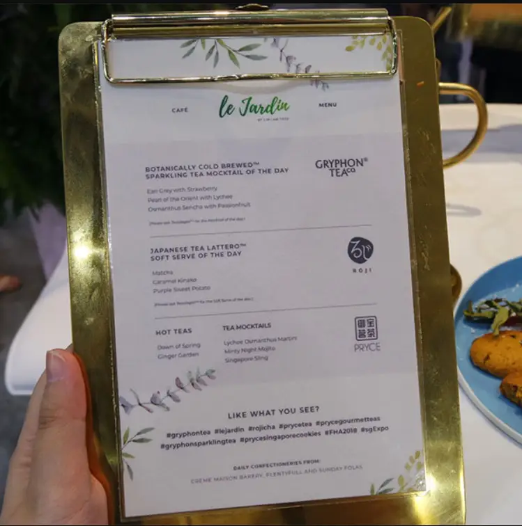 LE JARDIN SINGAPORE MENU PRICES