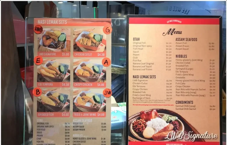 LEE WEE BROTHERS SINGAPORE MENU PRICES