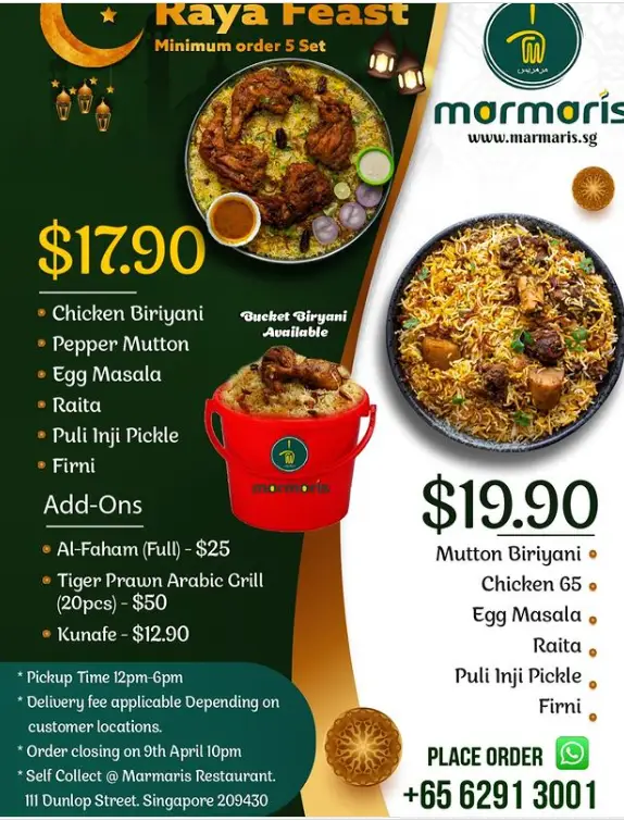 MARMARIS SINGAPORE MENU PRICES