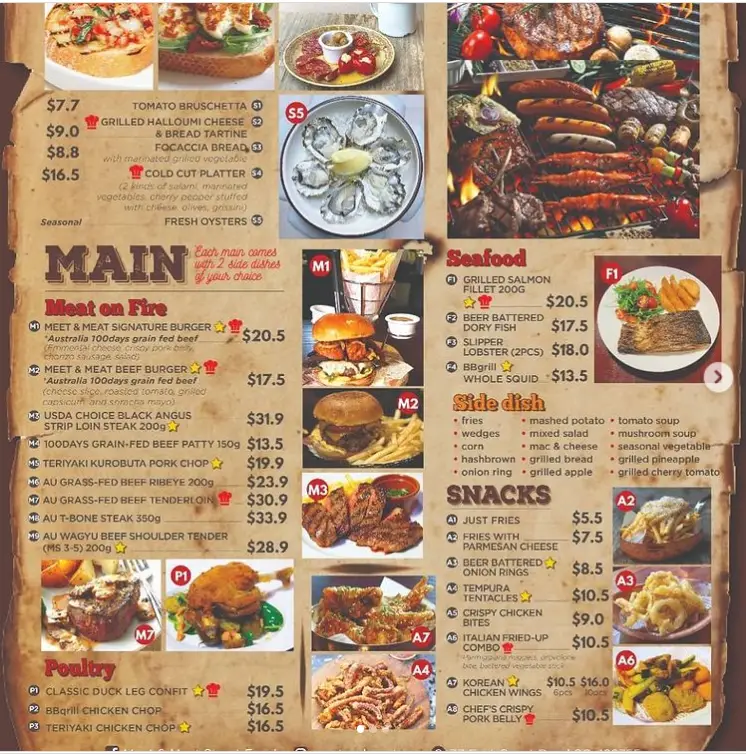 MEET 4 MEAT SINGAPORE MENU PRICES