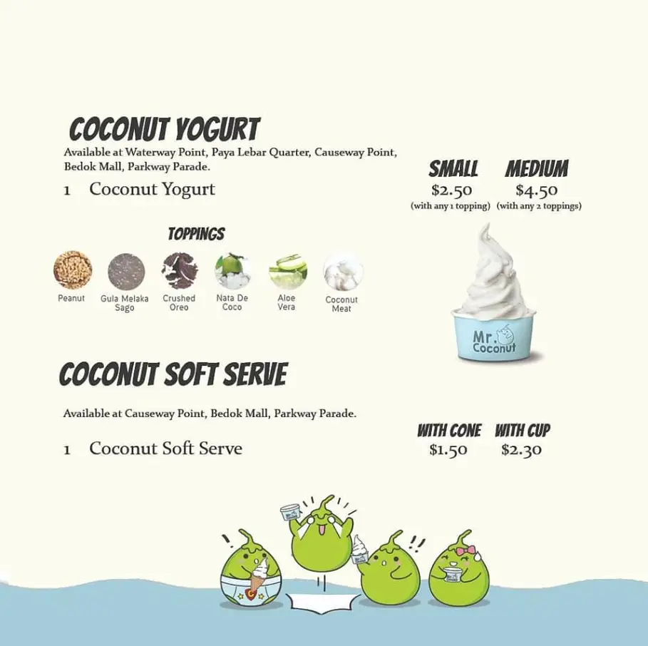 MR COCONUT SINGAPORE MENU