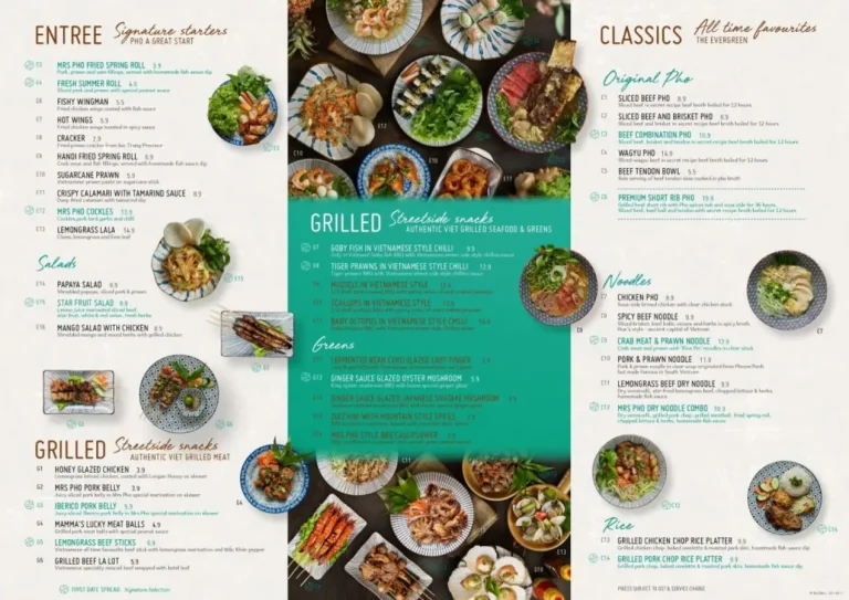 MRS PHO SINGAPORE MENU PRICES