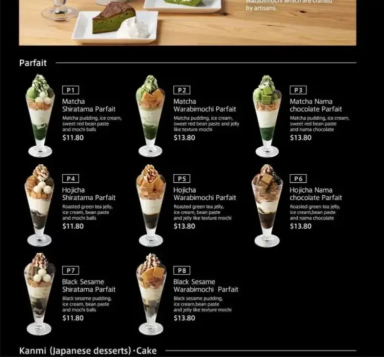 NANA’S GREEN TEA SINGAPORE MENU PRICES