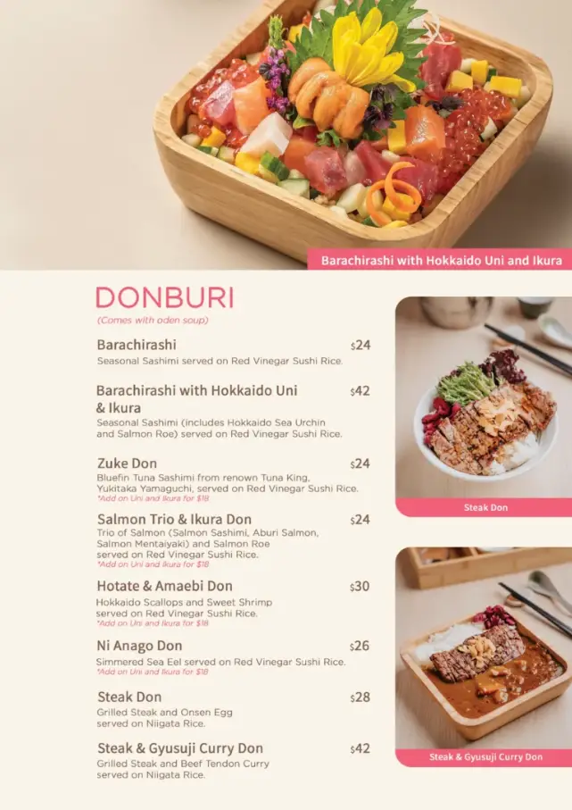 NOZOMI SINGAPORE MENU