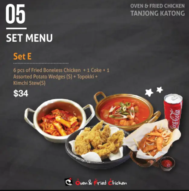 OVEN & FRIED CHICKEN SINGAPORE MENU PRICES