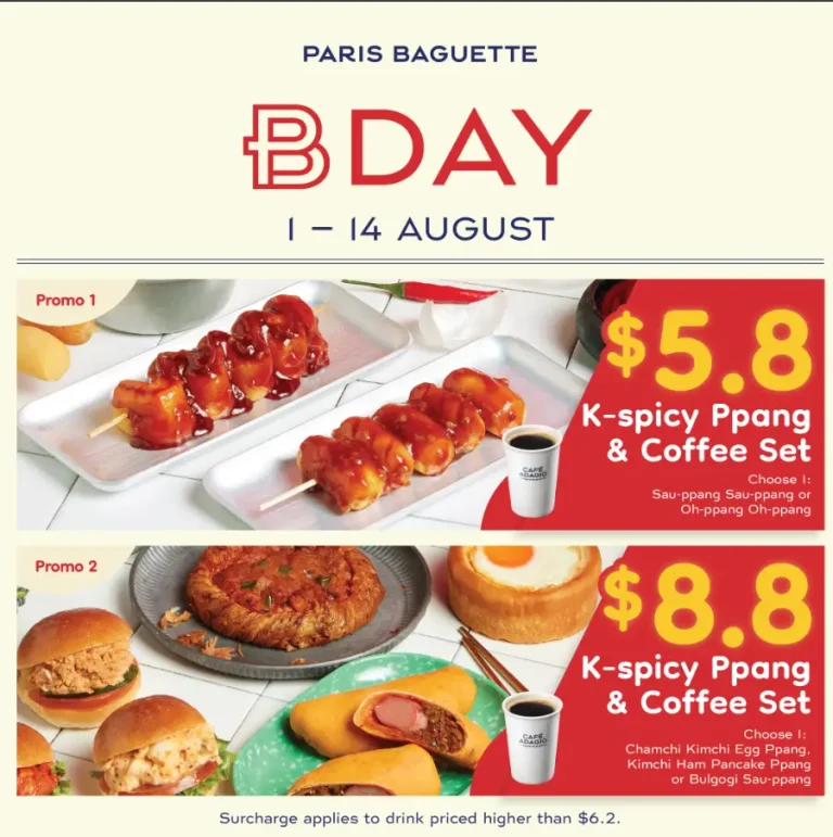 PARIS BAGUETTE SINGAPORE MENU PRICES