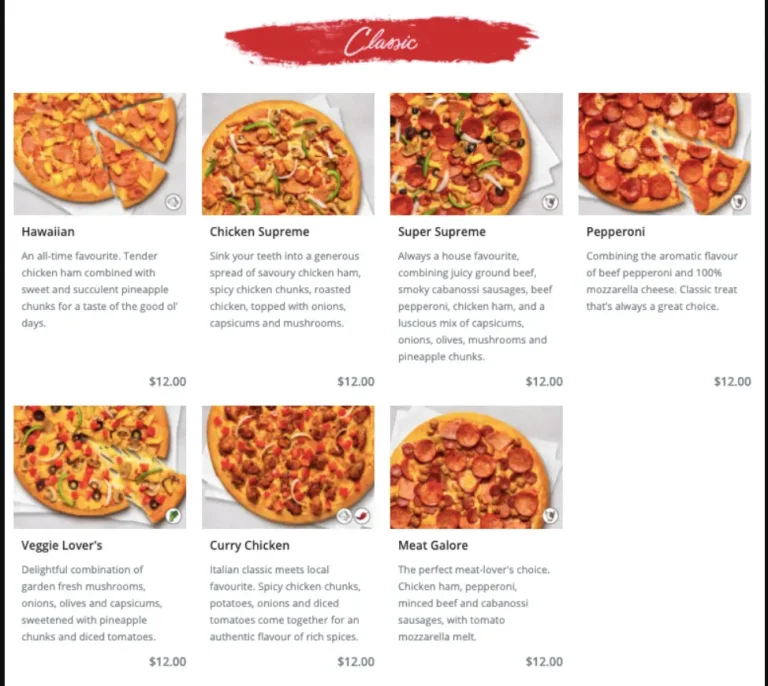 PIZZA HUT SINGAPORE MENU PRICES