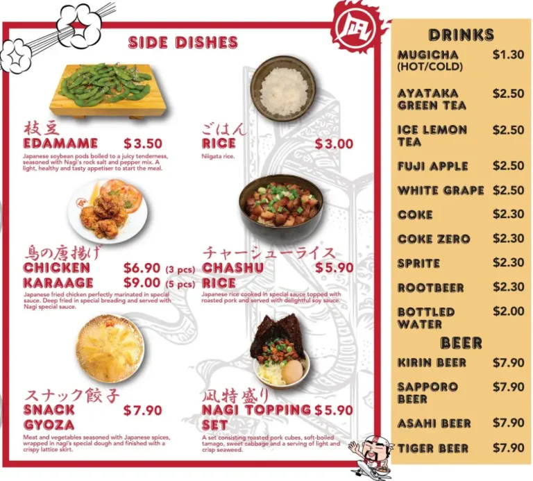 RAMEN NAGI SINGAPORE MENU PRICES