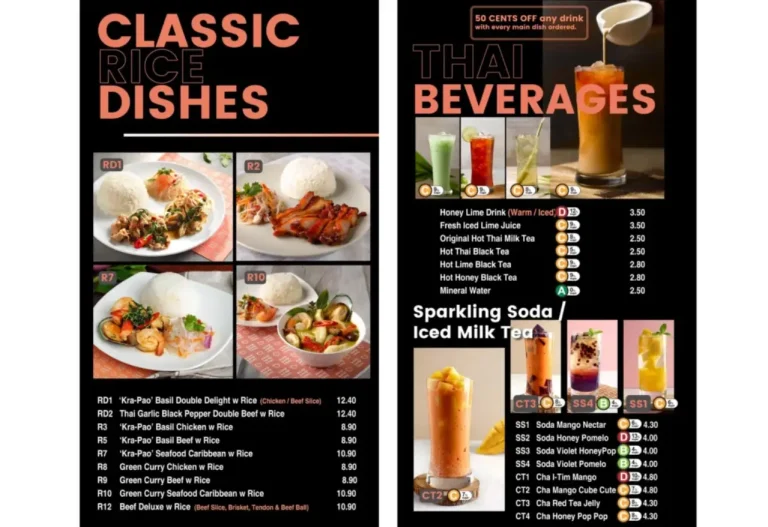 SAAP SAAP THAI SINGAPORE MENU PRICES