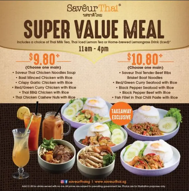 SAVEUR THAI SINGAPORE MENU PRICES