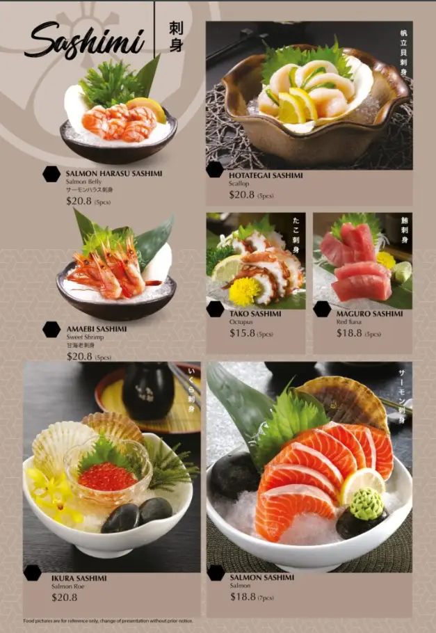 SUSHI EDO SINGAPORE MENU