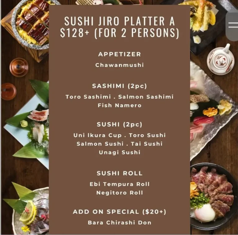 SUSHI JIRO SINGAPORE MENU PRICES