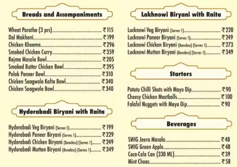 THE BIRYANI LIFE SINGAPORE MENU PRICES