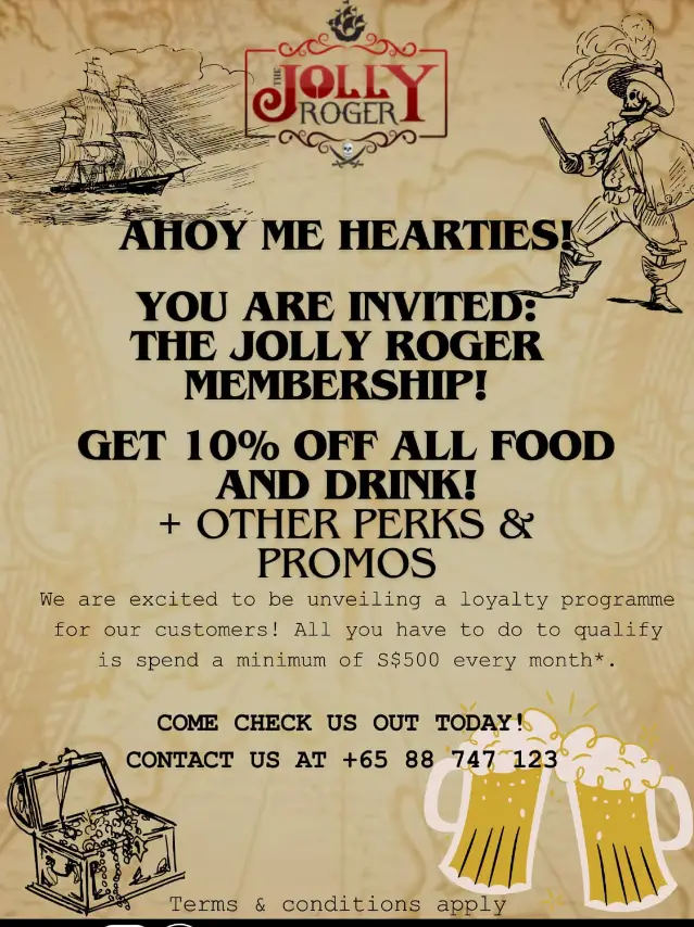 THE JOLLY ROGER SINGAPORE MENU