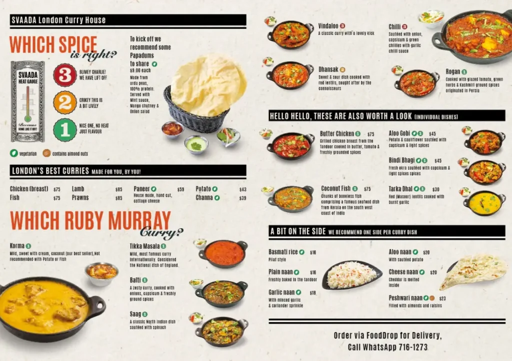 THE LONDON CURRY HOUSE SINGAPORE MENU