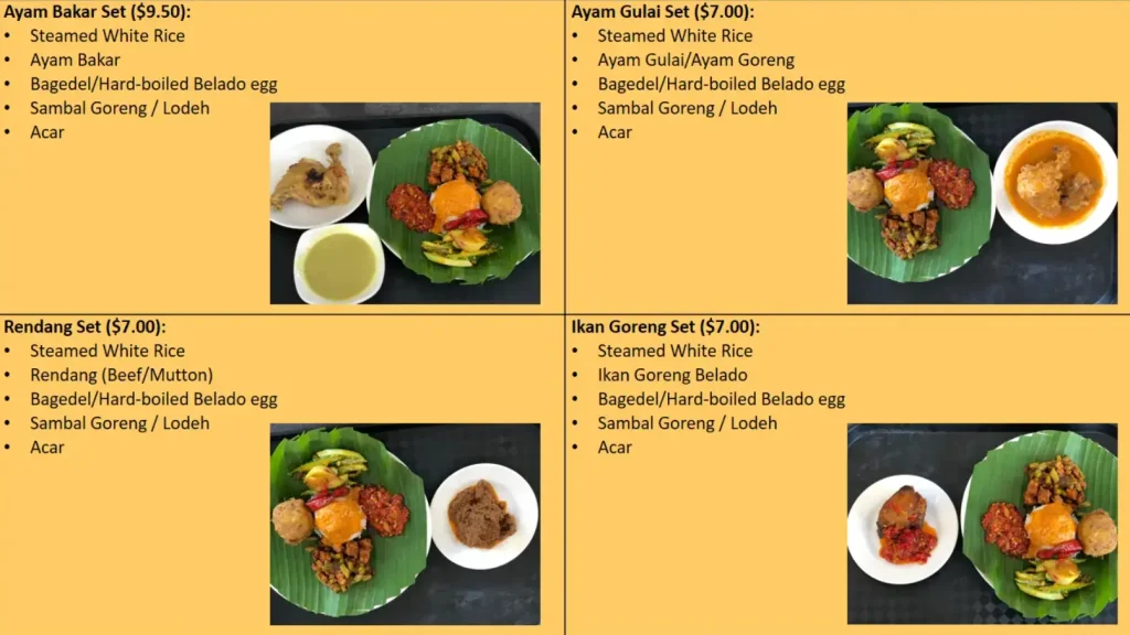 WARONG NASI PARIAMAN SINGAPORE MENU