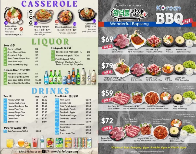 WONDERFUL BAPSANG SINGAPORE MENU PRICES