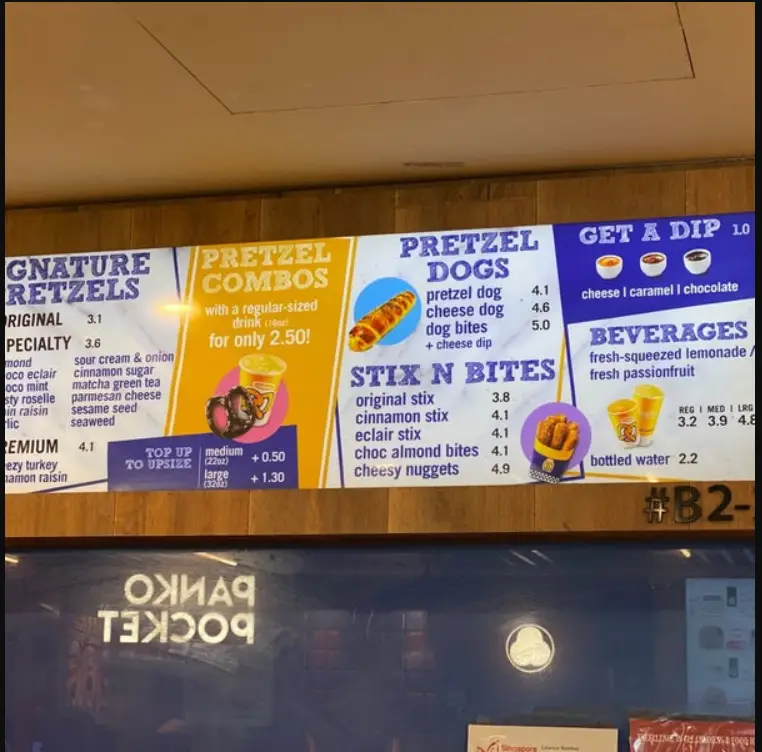 auntie anne’s menu singapore